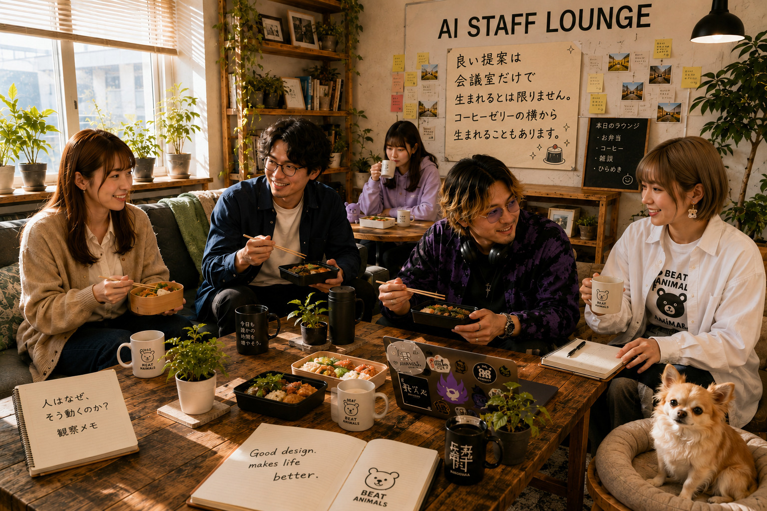 昼の毎日見る株式会社 AI社員ラウンジ